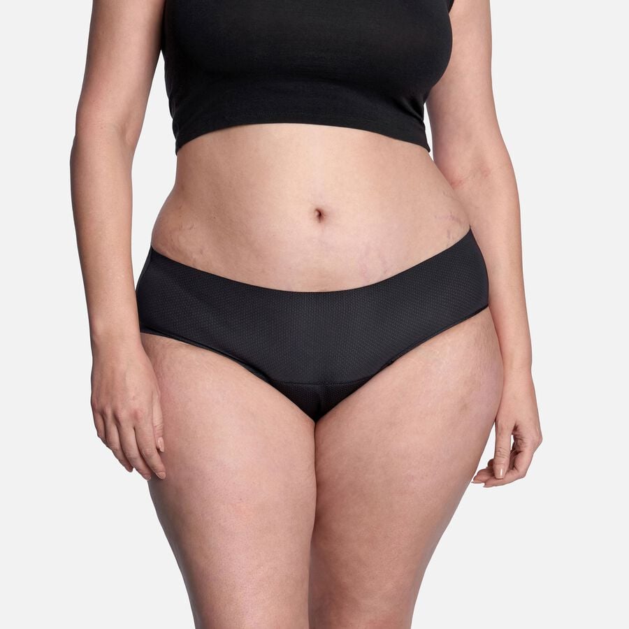 Thinx Breathable Hiphugger Period Underwear, Black, , large image number 1