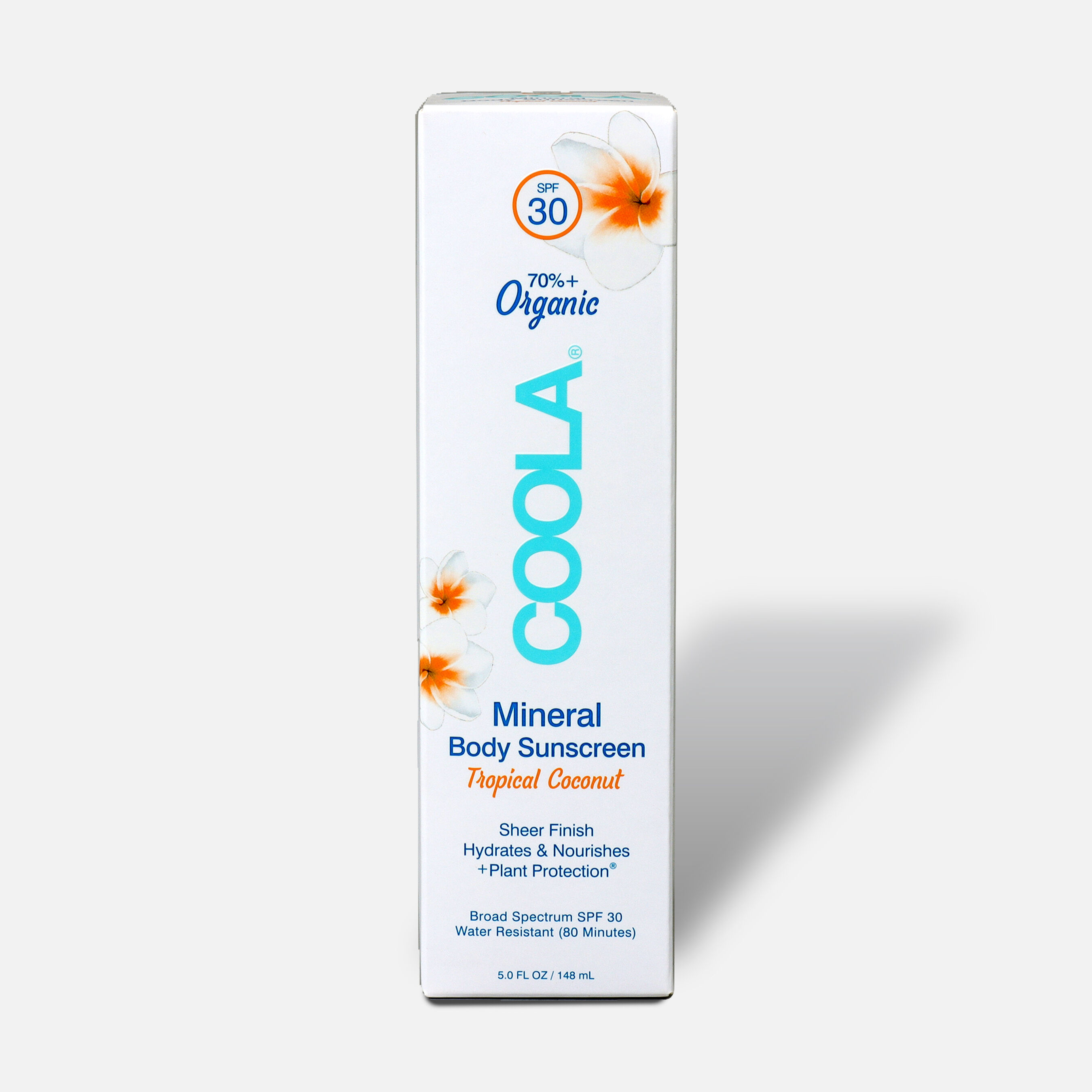 Coola Mineral Body Organic Sunscreen Lotion SPF 30 Tropical Coconut, 5oz.