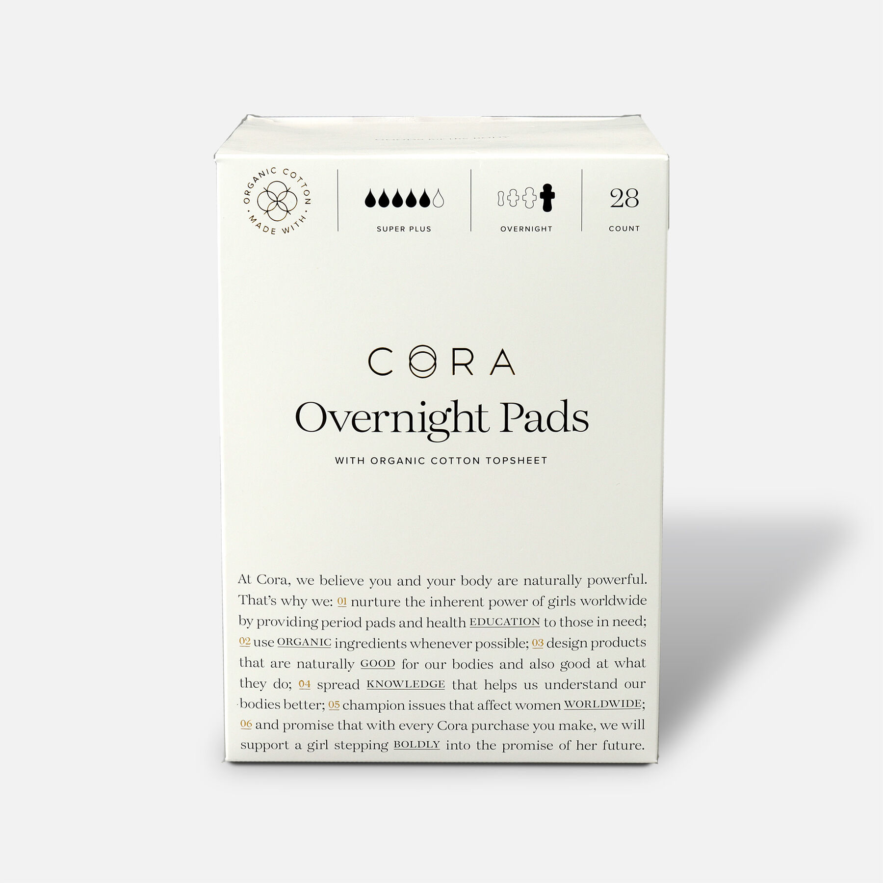 Cora Organic Cotton Ultra Thin Period Pads