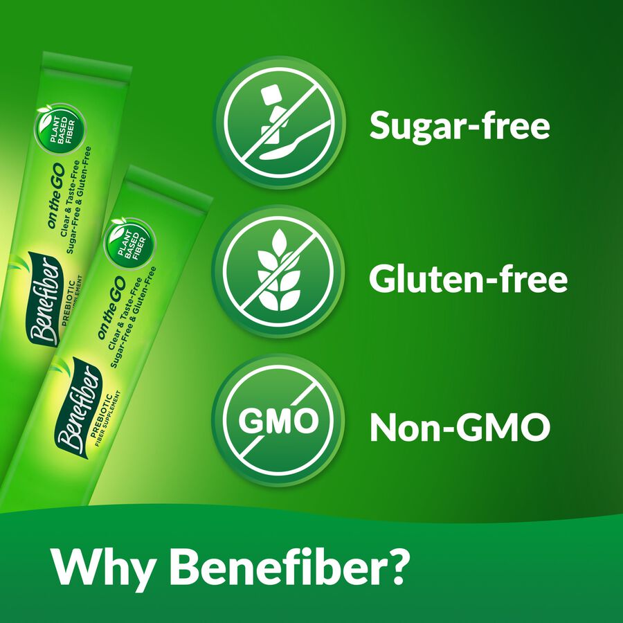 Benefiber On The Go Prebiotic Daily Fiber Supplement Powder Sticks, For Digestive Health, Unflavored, 28 ct., , large image number 5