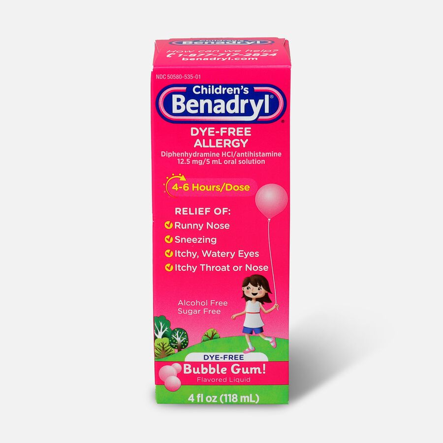Children's Benadryl Oral Solution, Bubble Gum Flavored, 4 fl oz., , large image number 0