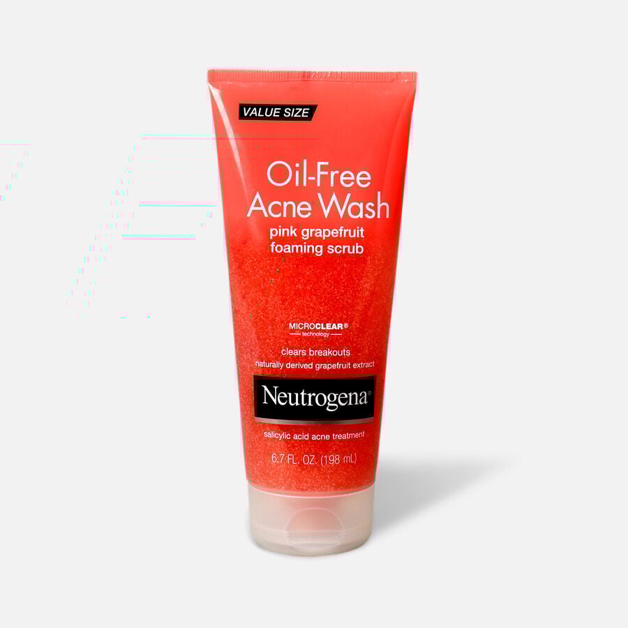 Neutrogena Pink Grapefruit Oil-Free Foaming Acne Scrub, 6.7 fl oz., , large image number 0