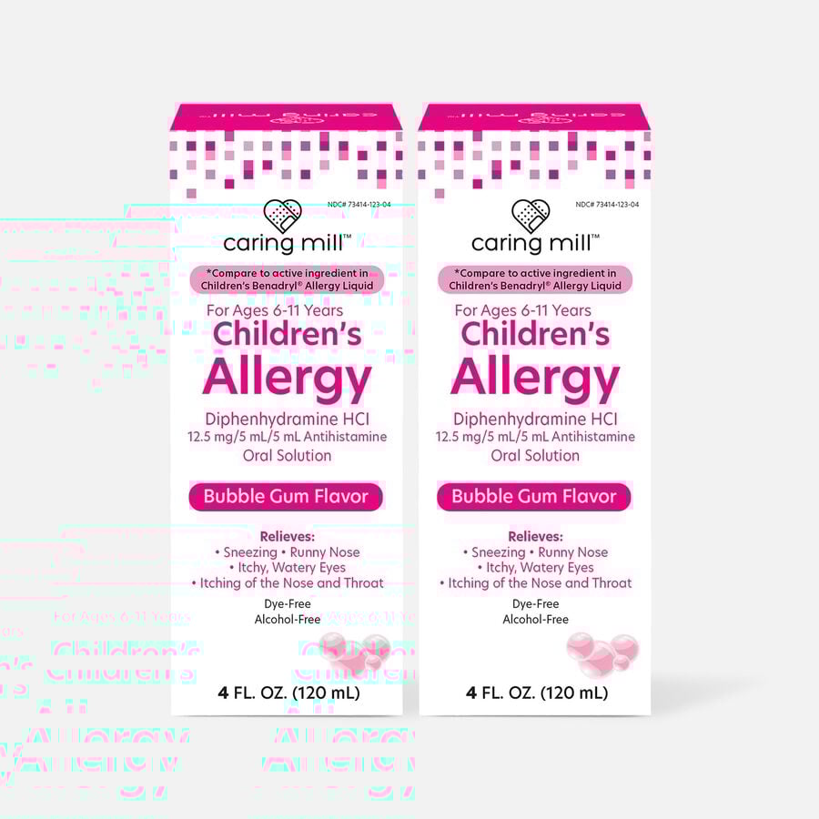 Caring Mill™ Children's Allergy Dye-Free Bubblegum Liquid 4 oz. (2-Pack), , large image number 0