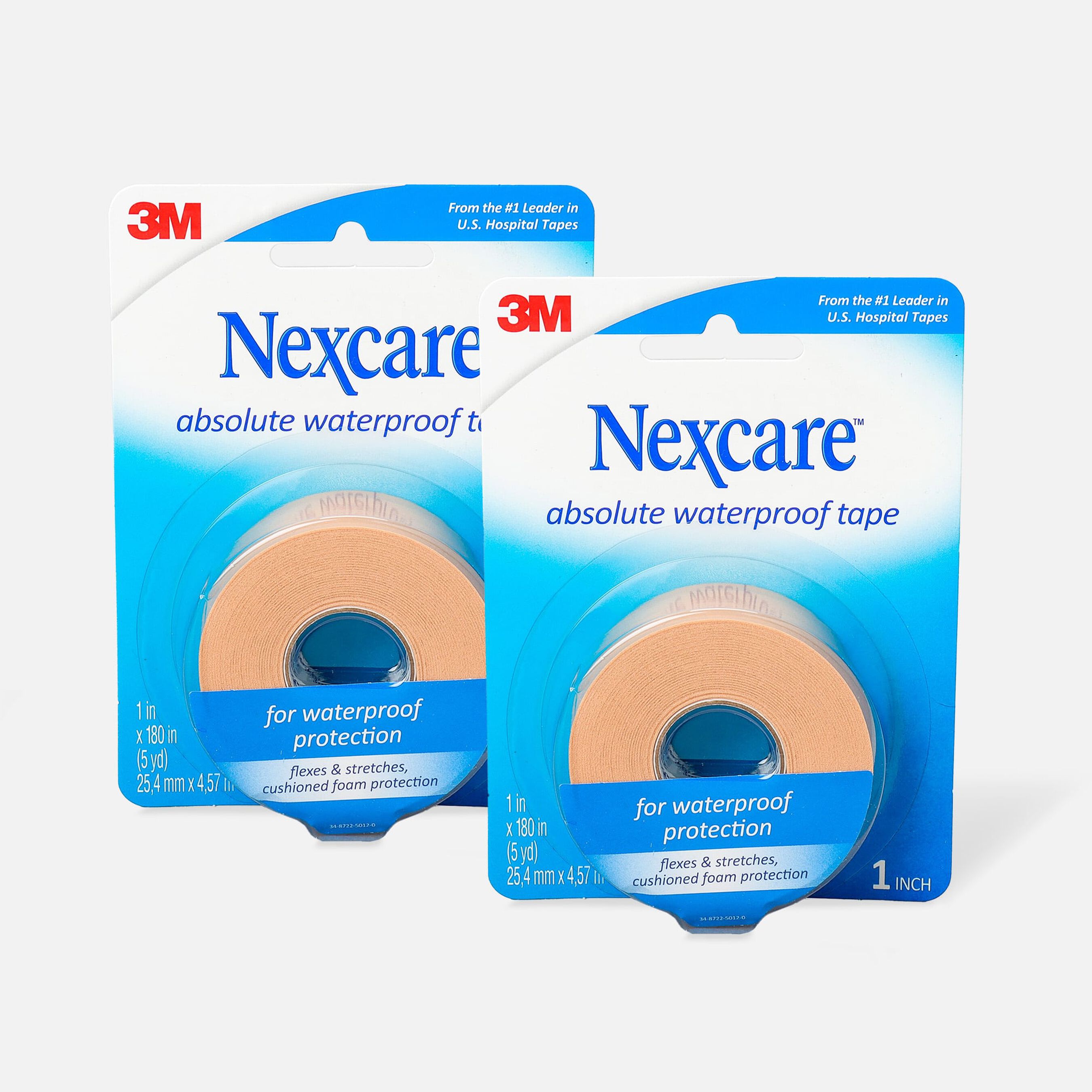 HSA Eligible Nexcare Absolute Waterproof Tape, 1" x 5 yds. (2Pack