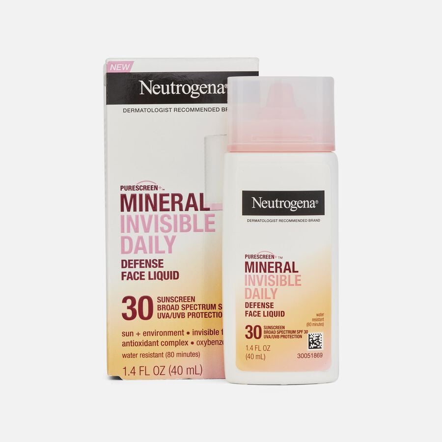 Neutrogena Invisible Defense Mineral Face Liquid Sunscreen, SPF 30, 1.4 fl oz., , large image number 0