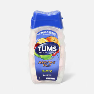 TUMS Extra Strength Assorted Fruit Antacid Chewable Tablets for Heartburn Relief, 96 ct.
