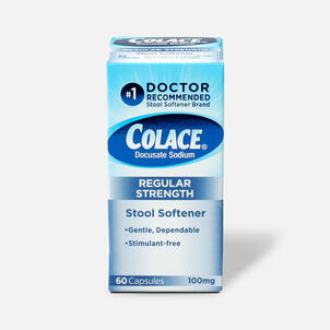 Colace Stool Softener Laxative 100mg, Capsules, 60 ct.