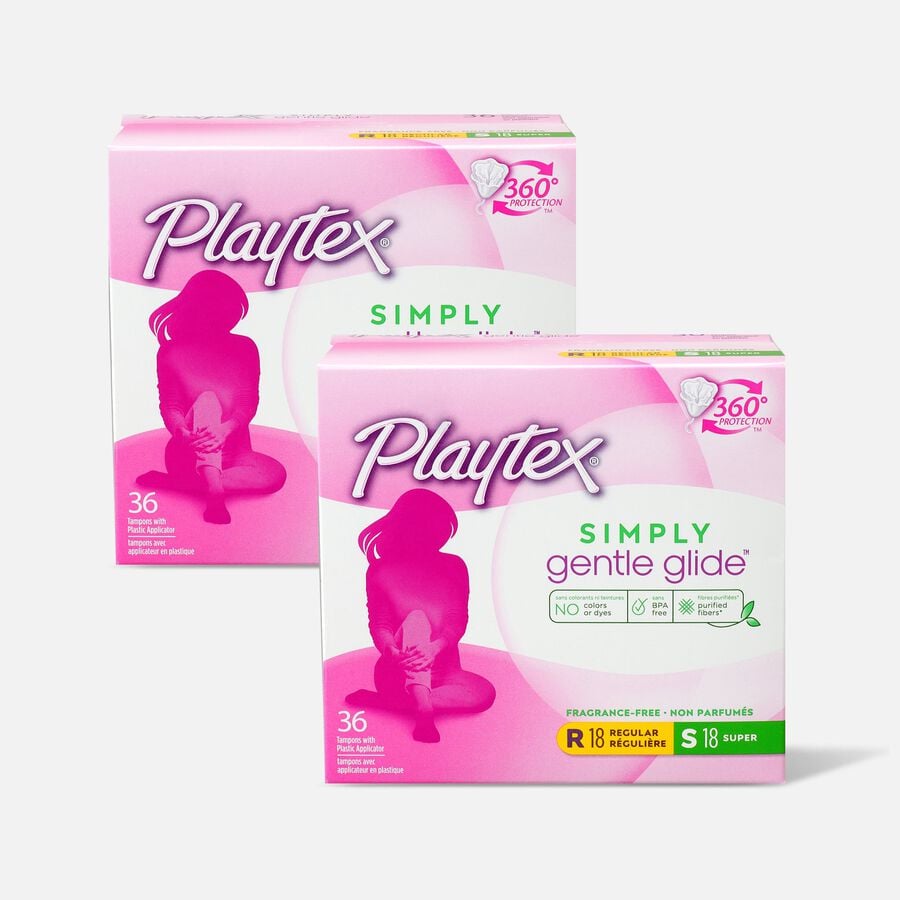 HSA Eligible Playtex Gentle Glide Multipack Tampons, Unscented, 36 ct