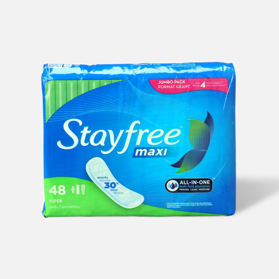 Stayfree Maxi Pads Super, 48 ct., , large image number 0