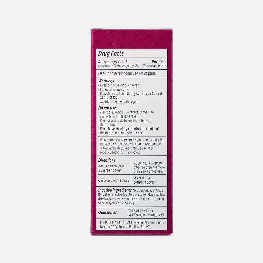 eosera&reg; EAR PAIN MD&reg; Relief Drops with 4% Lidocaine, 0.17 fl. oz., , large image number 1