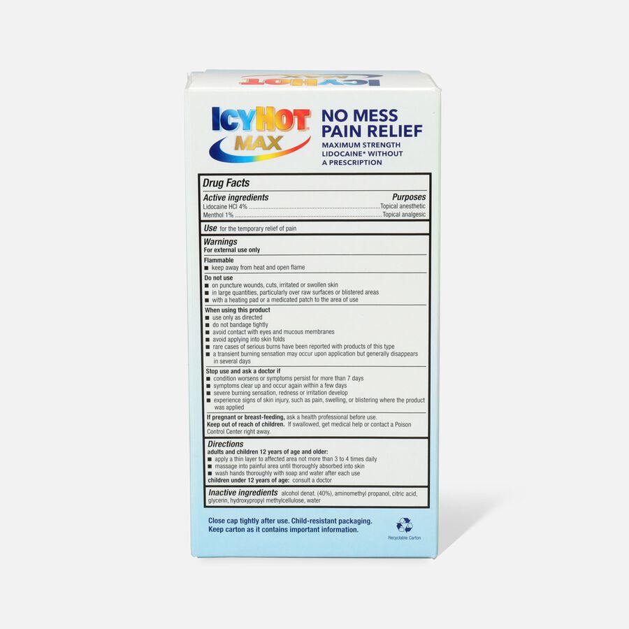 Icy Hot Max With Lidocaine + Menthol, Roll-On, 2.5 oz., , large image number 2