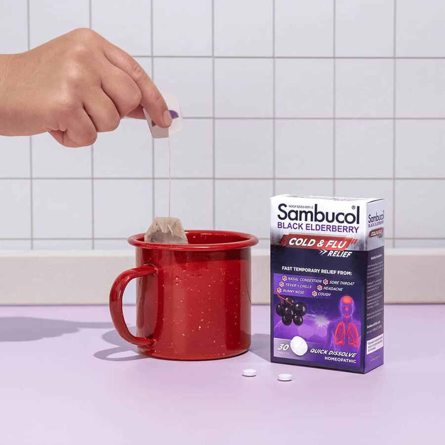 Sambucol Black Elderberry Cold & Flu Relief Tablets, 30 ct., , large image number 2