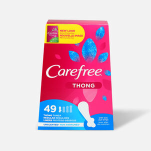 Carefree Thong Pantiliners, Unscented, 49 ct.