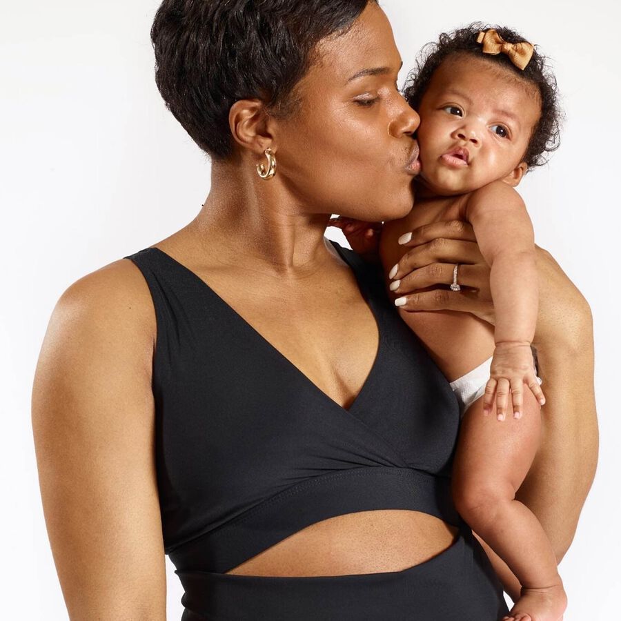 Nyssa FourthWear Postpartum Recovery Bralette & Breast & Chest Ice/Heat Packs, Black, , large image number 1