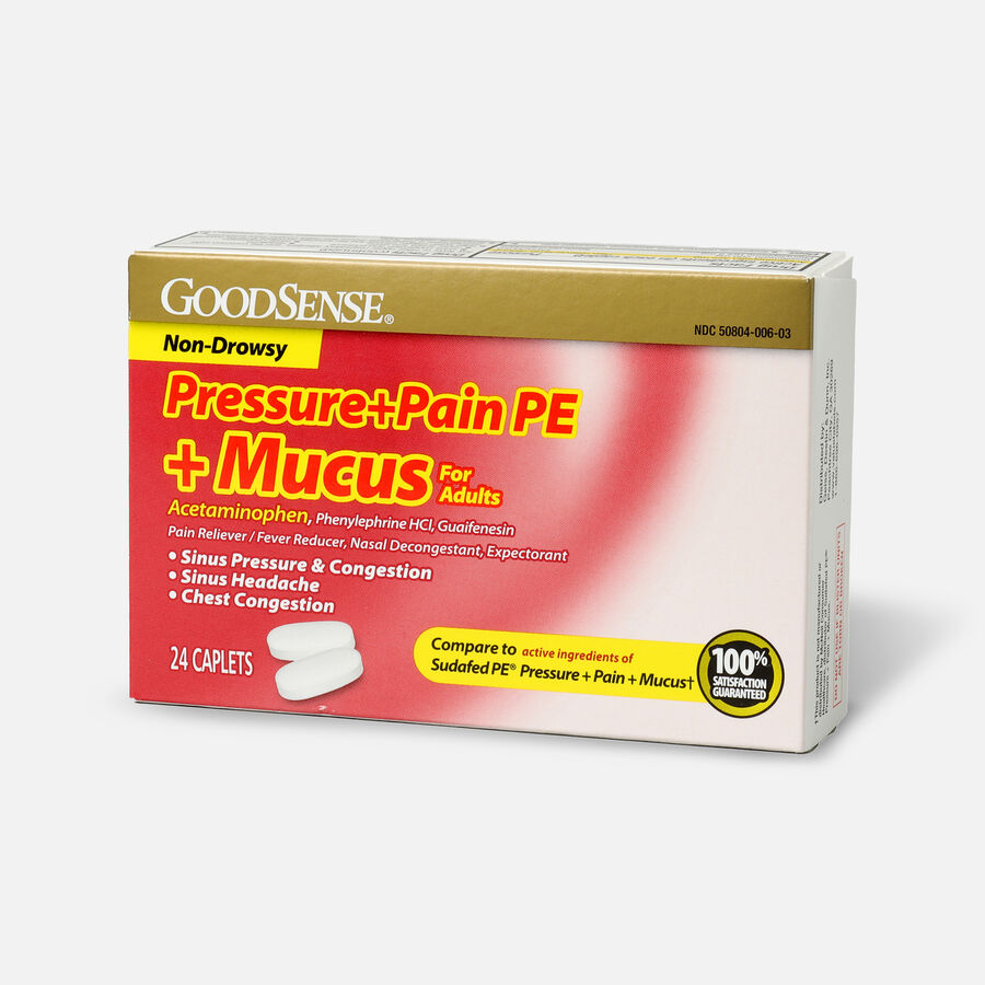 GoodSense® Pressure + Pain PE + Mucus Relief Adult Caplets, 24 ct., , large image number 2