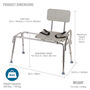 DMI® Sliding Transfer Bench Shower Chair with Cut-Out Seat, , large image number 4