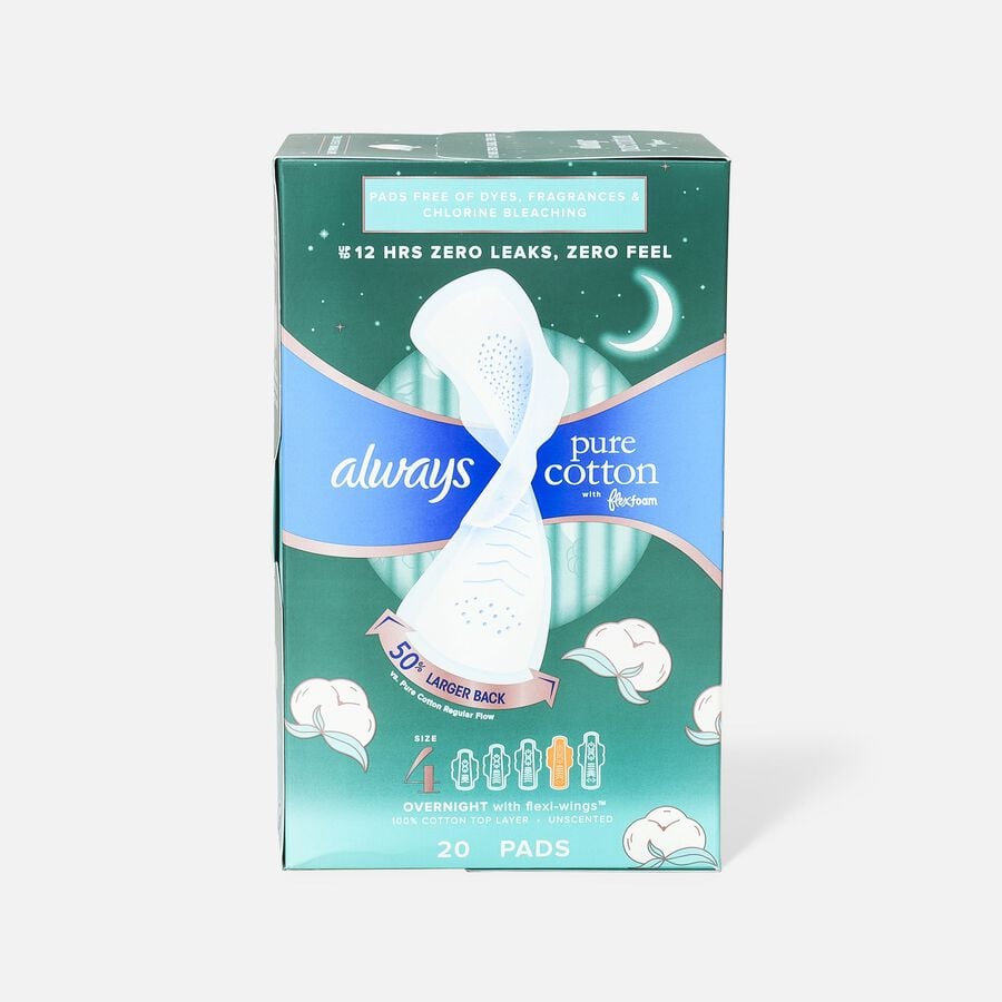 Always Pure Cotton with FlexFoam Pads with Wings for Women, , large image number 1