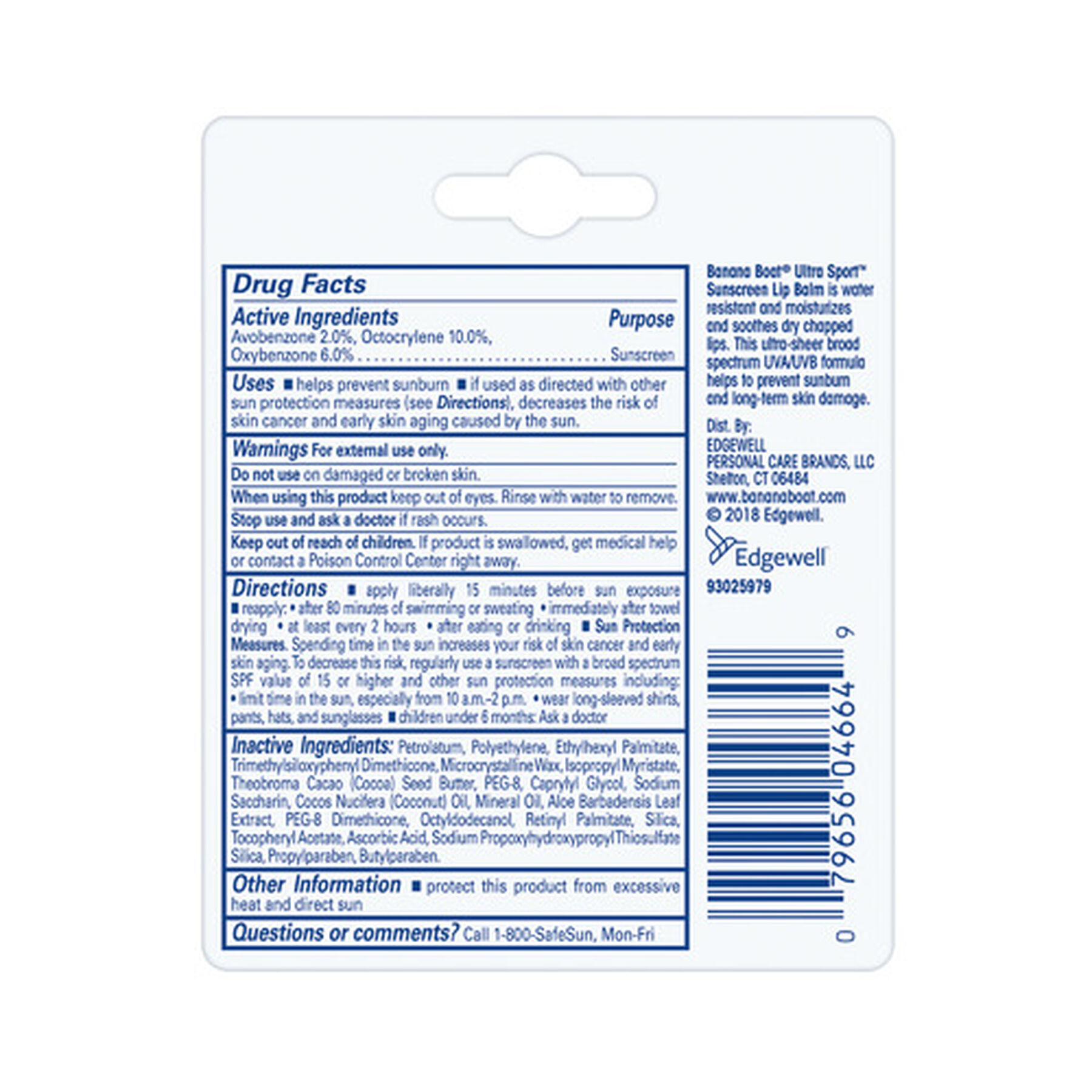 HSA Eligible Banana Boat Ultra Sport Sunscreen Lip Balm SPF 50, .15 oz