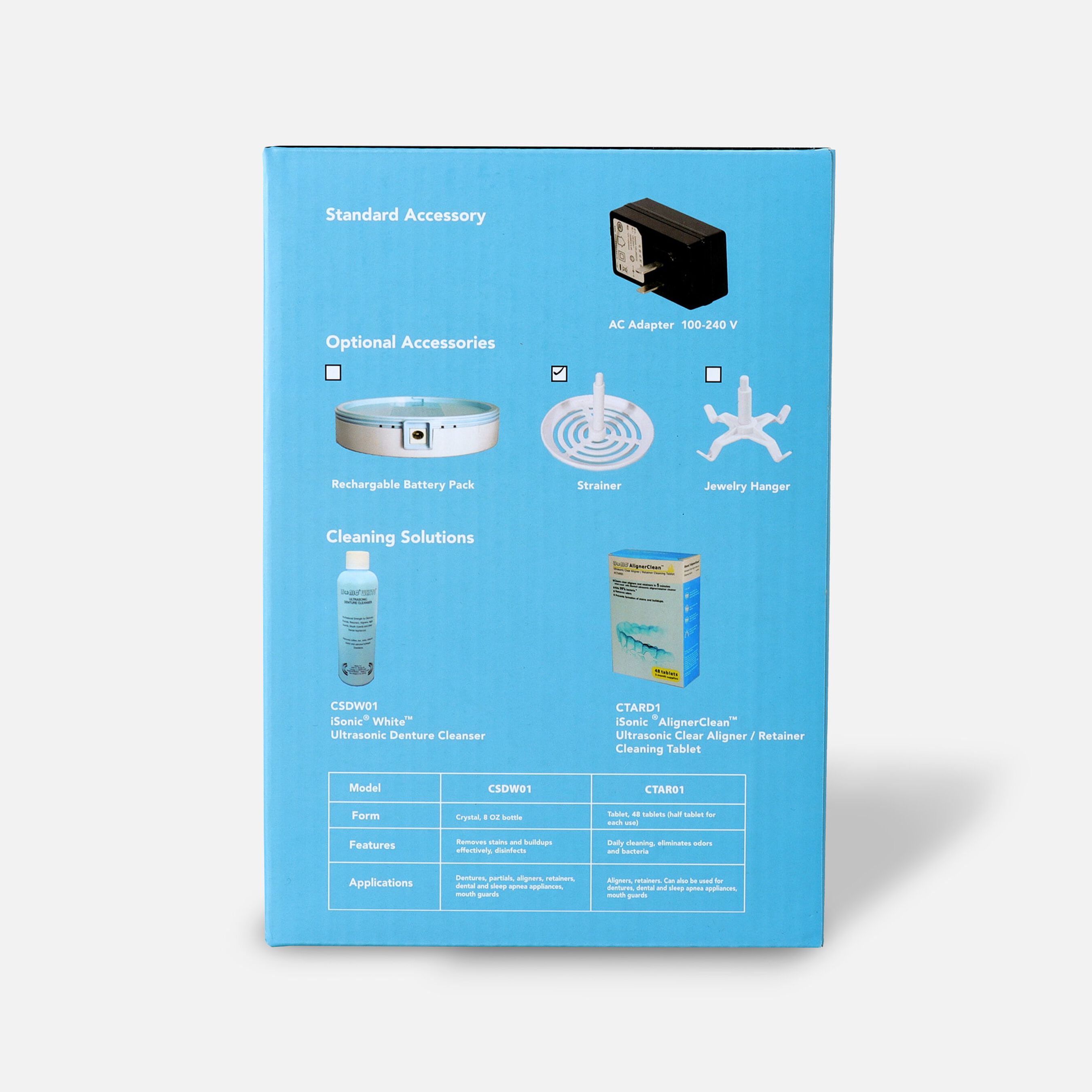 HSA Eligible iSonic Ultrasonic Portable Denture & Retainer Cleaner