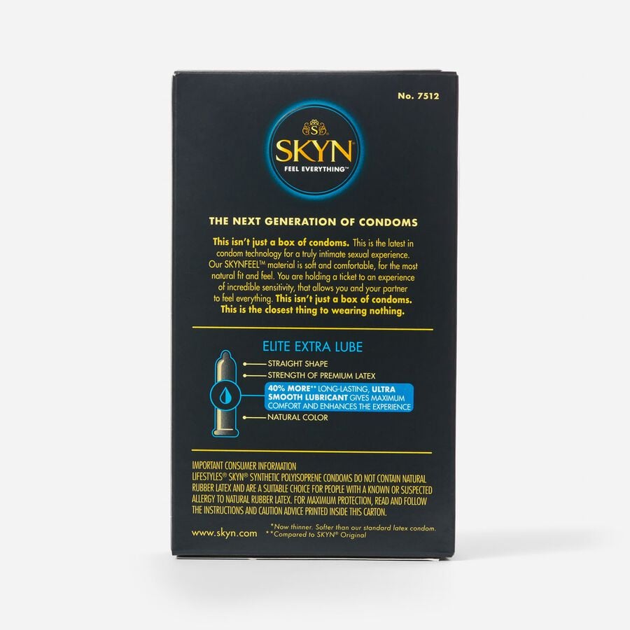 SKYN Elite Extra Lubricated Non-Latex Condom, 12 ct., , large image number 2