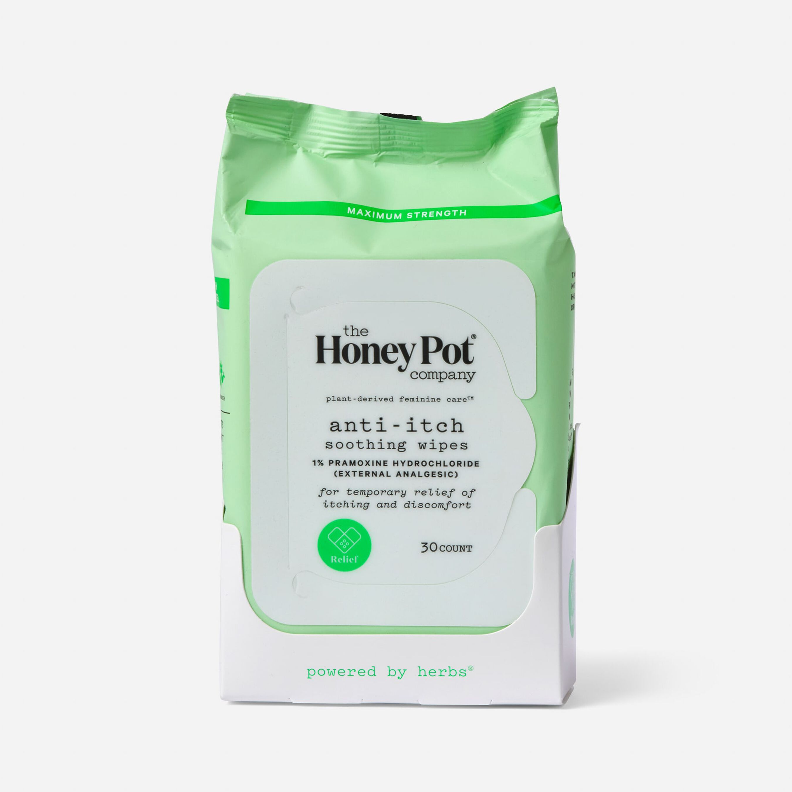 HSA Eligible The Honey Pot AntiItch Wipes with 1 Pramoxine & Witch
