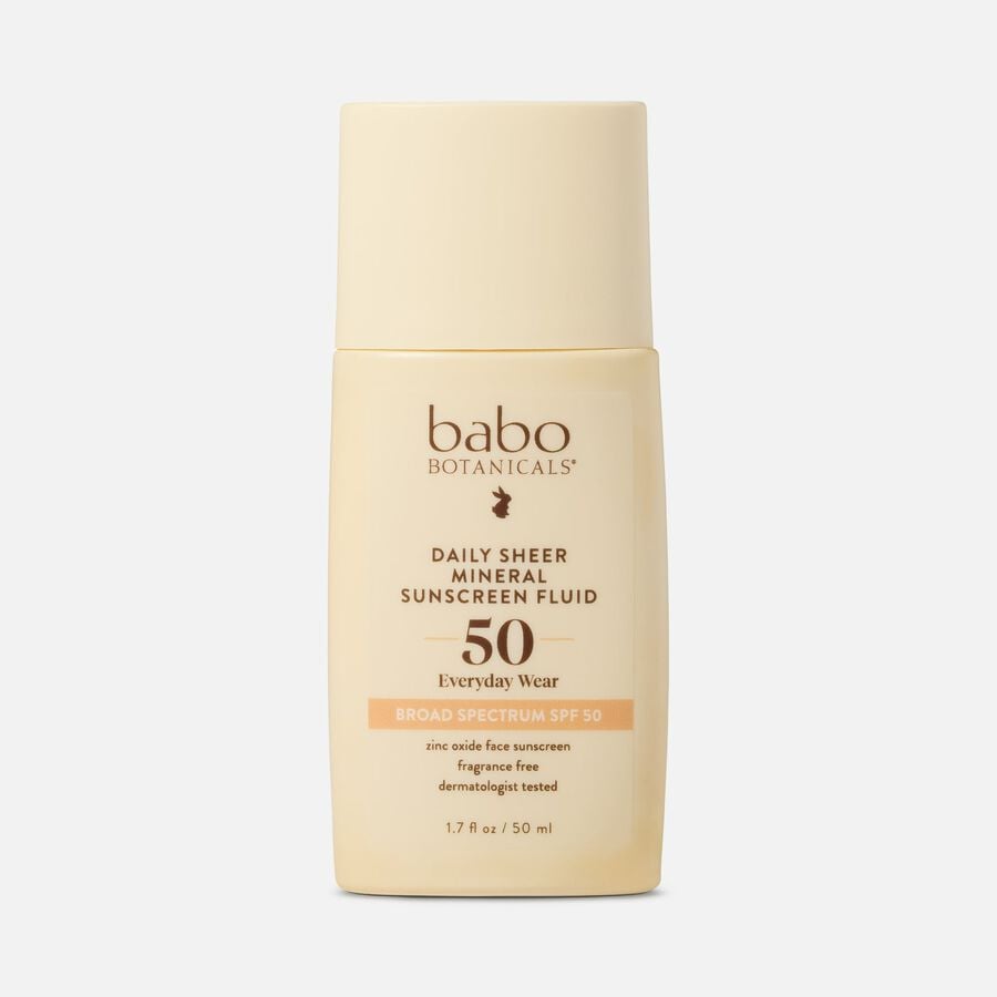 Babo Botanicals Daily Sheer Mineral Sunscreen Fluid, SPF 50, 1.7 fl oz., , large image number 0