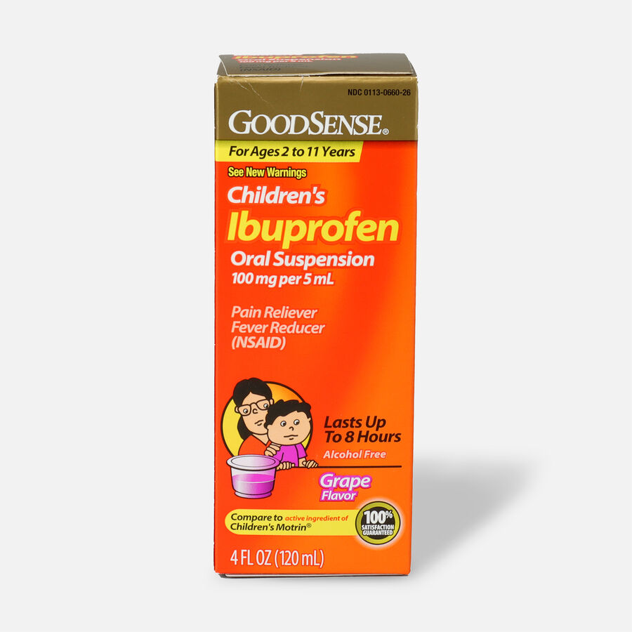 GoodSense® Children's Ibuprofen 100 mg Oral Suspension Grape, 4 fl oz