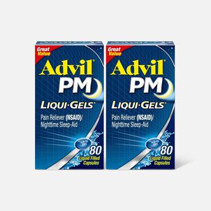 Advil Pain PM Reliever & Nighttime Sleep Aid Liqui-Gels, 80 ct. (2-Pack)