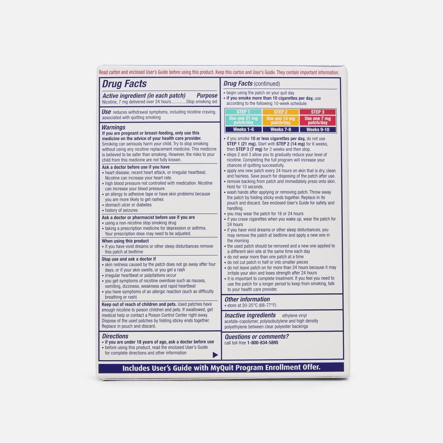 NicoDerm CQ Step 3 Clear Nicotine Patches, 7mg, 14 ct., , large image number 1