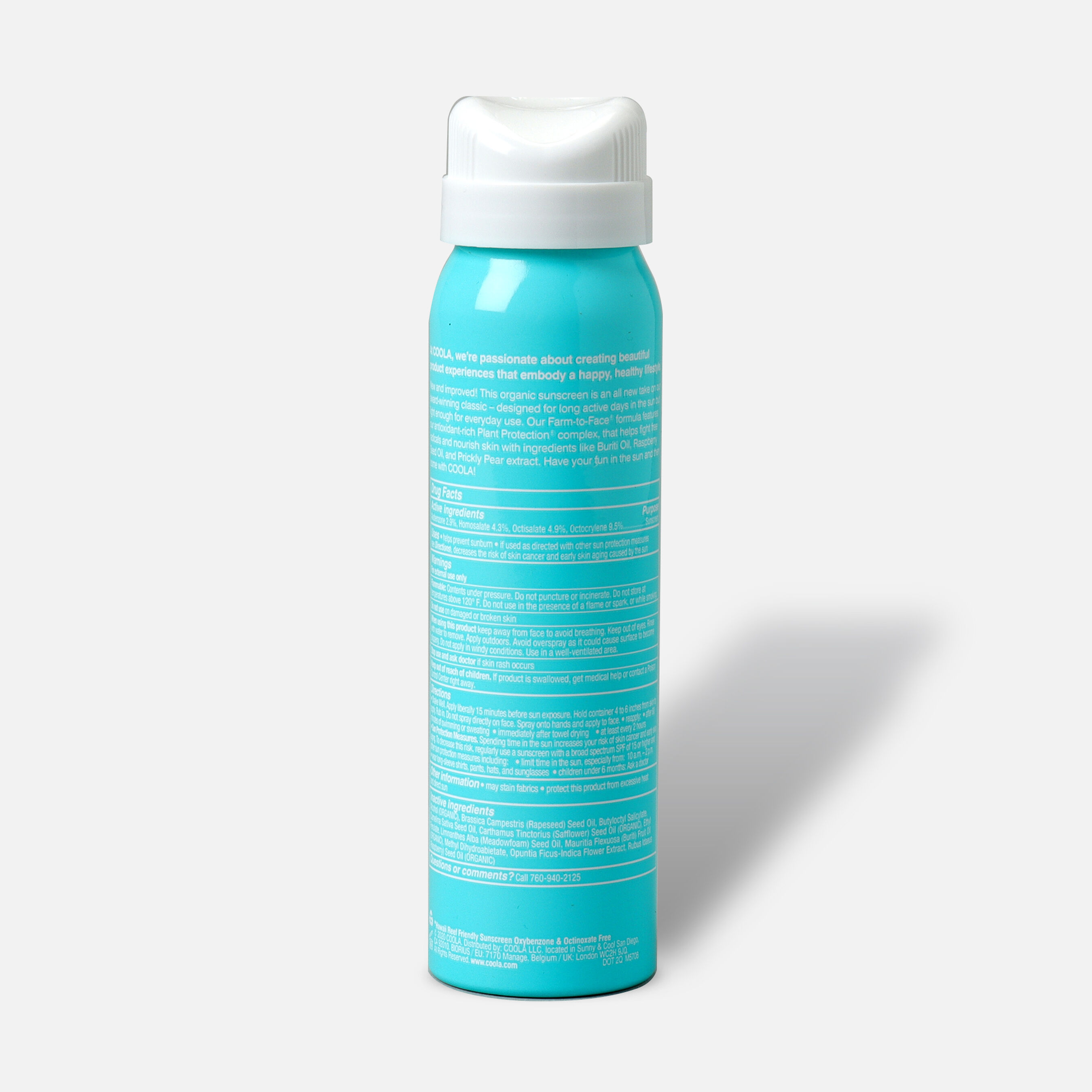 Coola Classic Body Organic Sunscreen Spray SPF 50, Unscented Travel Size