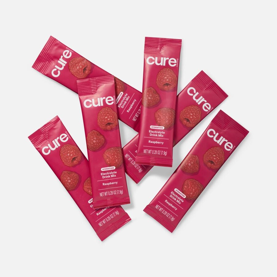 Cure Hydrating Electrolyte Drink Mix Pouches, Raspberry, 14 ct, , large image number 3