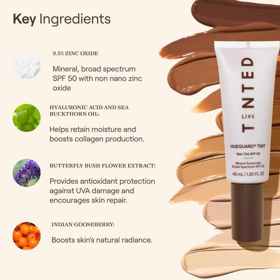 Live Tinted Hueguard Skin Tint SPF 50 Mineral Sunscreen - Shade 8, 1.35 oz., , large image number 3