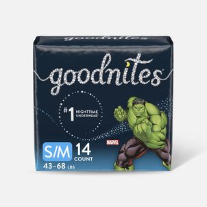 GoodNites Bedtime Bedwetting Underwear for Boys, S-M, 44 Count
