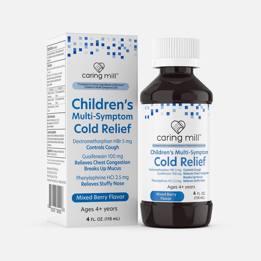 Caring Mill&trade; Children's Multi-Symptom Cold Relief Liquid, Mixed Berry, 4 fl oz., , large image number 0