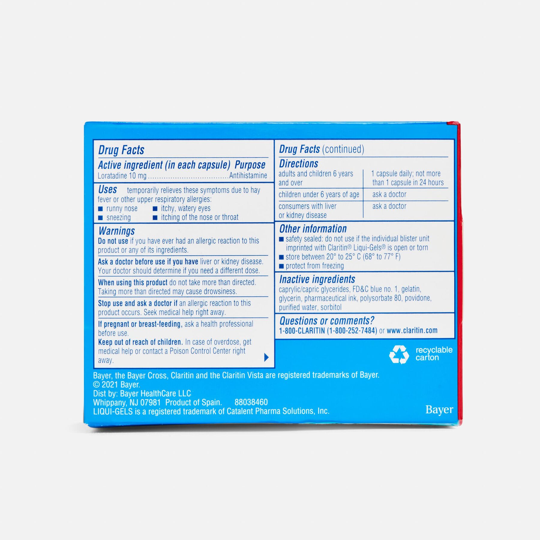 HSA Eligible Claritin 24Hour NonDrowsy Allergy Relief LiquiGels, 60