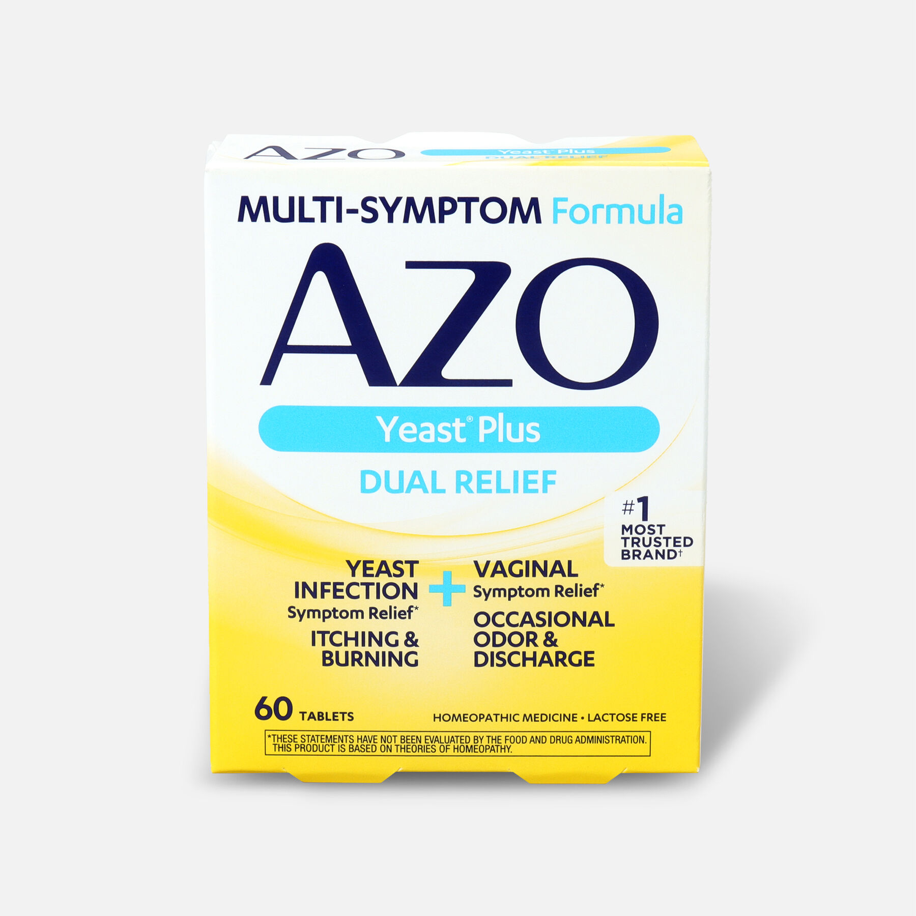 AZO Yeast, Natural Symptom Prevention & Relief, 400mg, Tablets, 60 ea