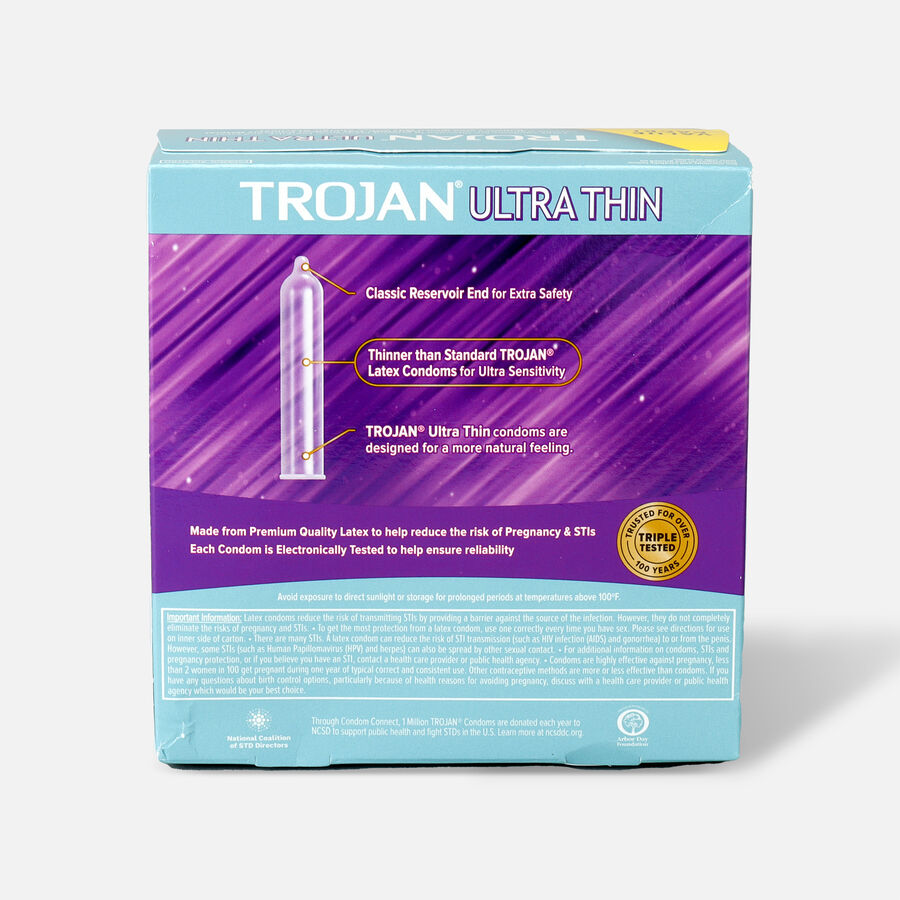 Trojan Ultra Thin Lubricated Latex Condoms, 36 ct., , large image number 3