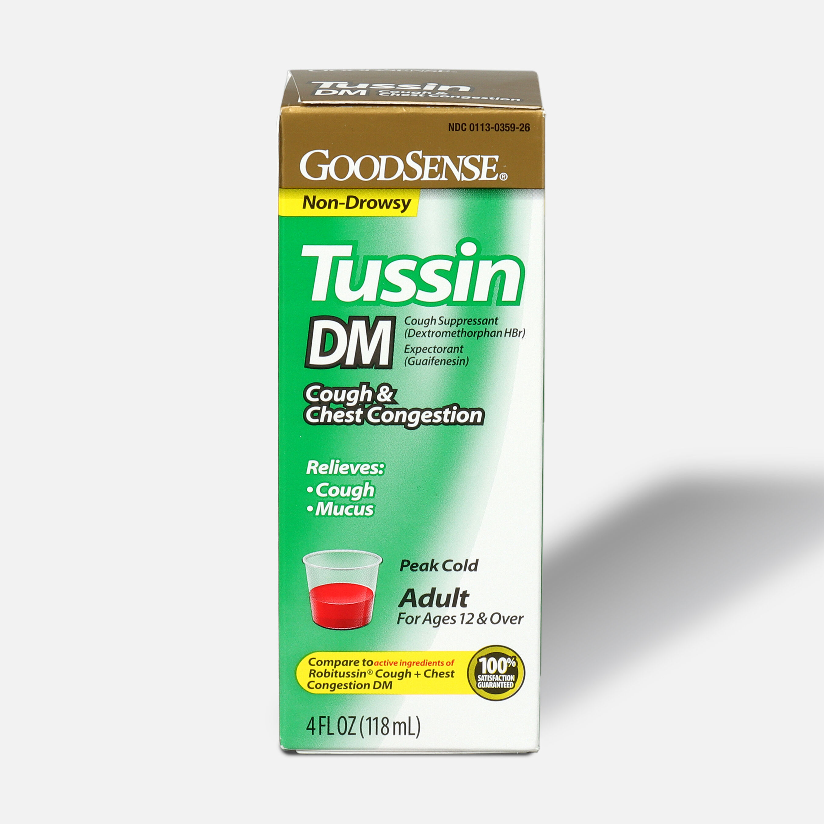 GoodSense® Tussin DM Cough and Chest Syrup 4 oz, For Adults