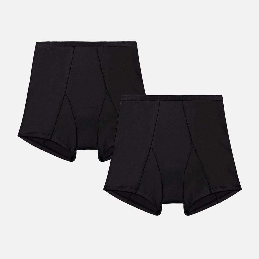 Proof Overnight Boyshort Period Underwear, 2 Pack, Black, , large image number 0