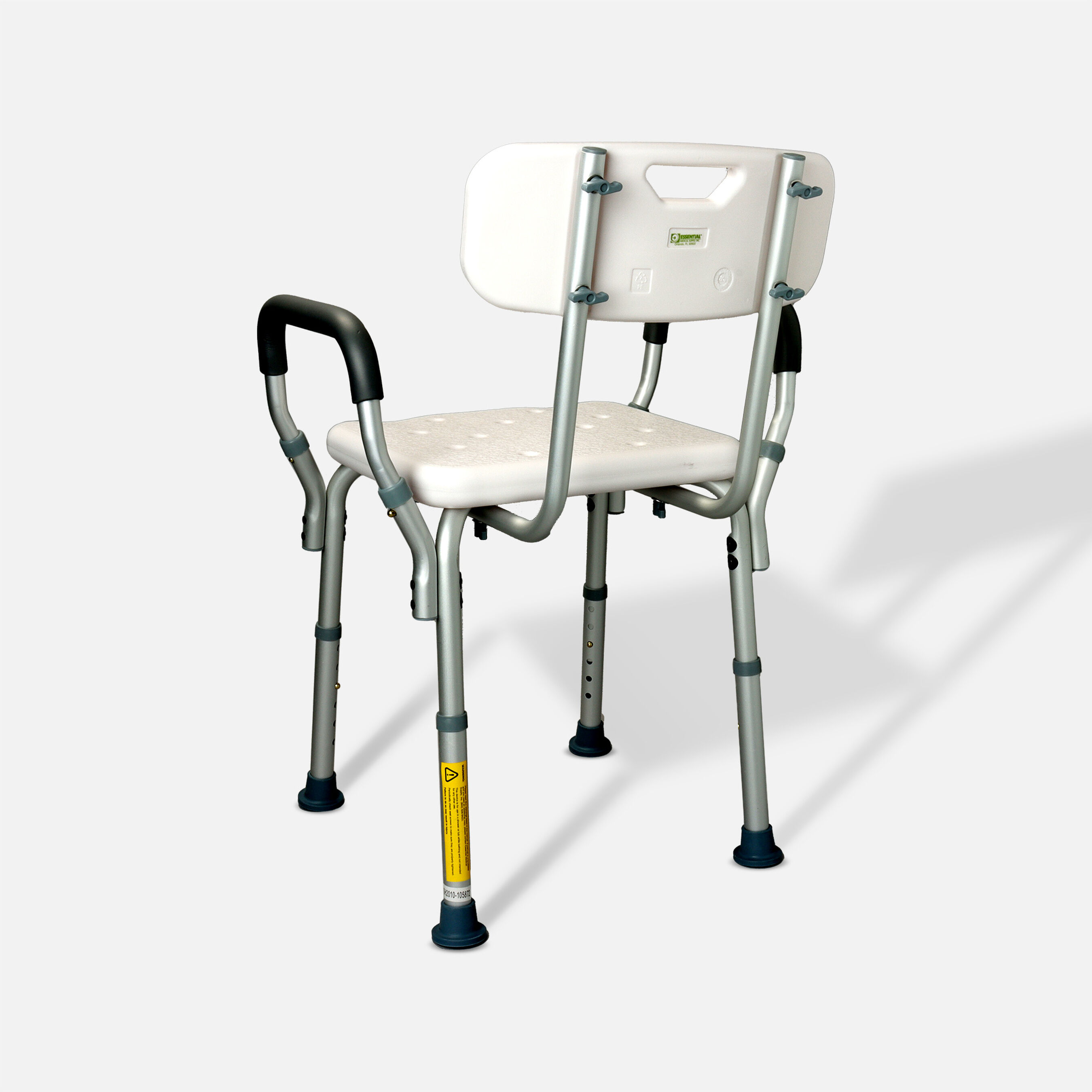 Essential Medical Deluxe Molded Shower Bench with Arms and Back