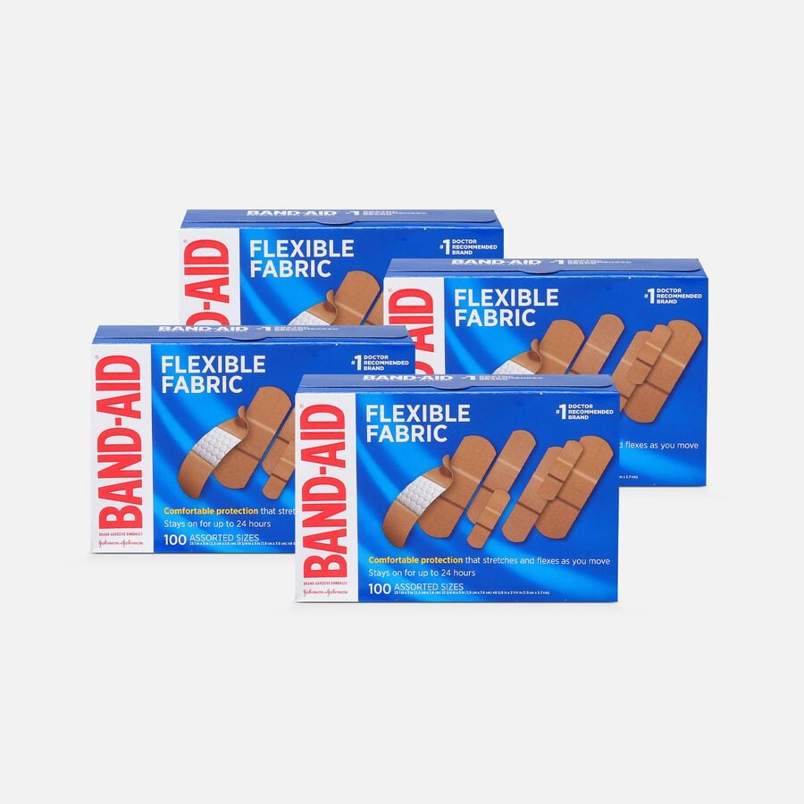 BAND-AID&reg; Flexible Fabric Adhesive Bandages, Assorted Sizes, 100 ct. (4-Pack), , large image number 0