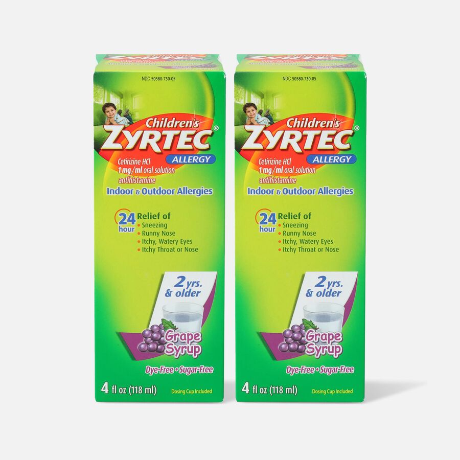 Children's Zyrtec 1 mg Grape Syrup, 4 fl oz. (2-Pack), , large image number 0