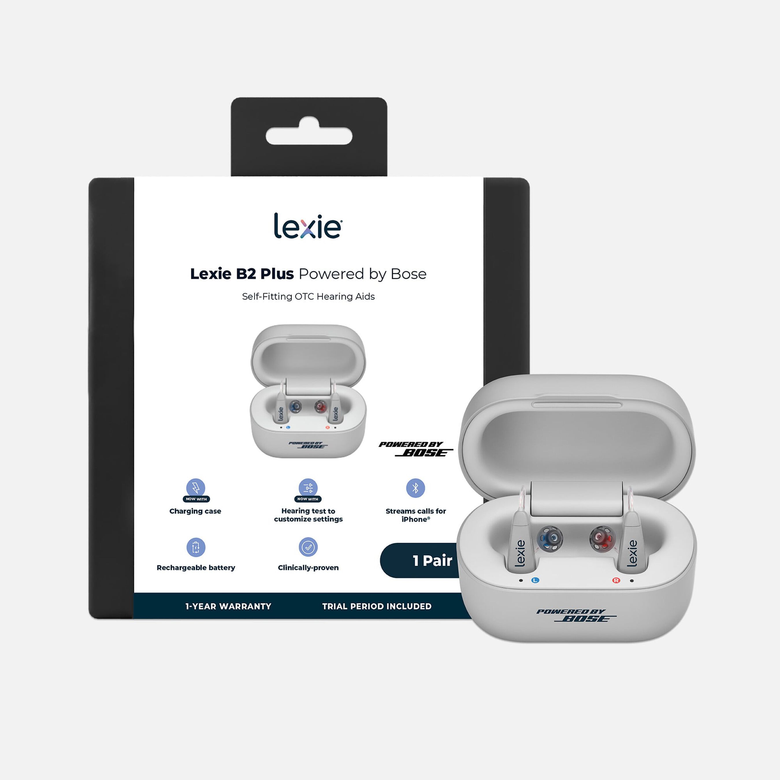 HSA Eligible Lexie B2 Plus SelfFitting OTC Hearing Aids Powered by