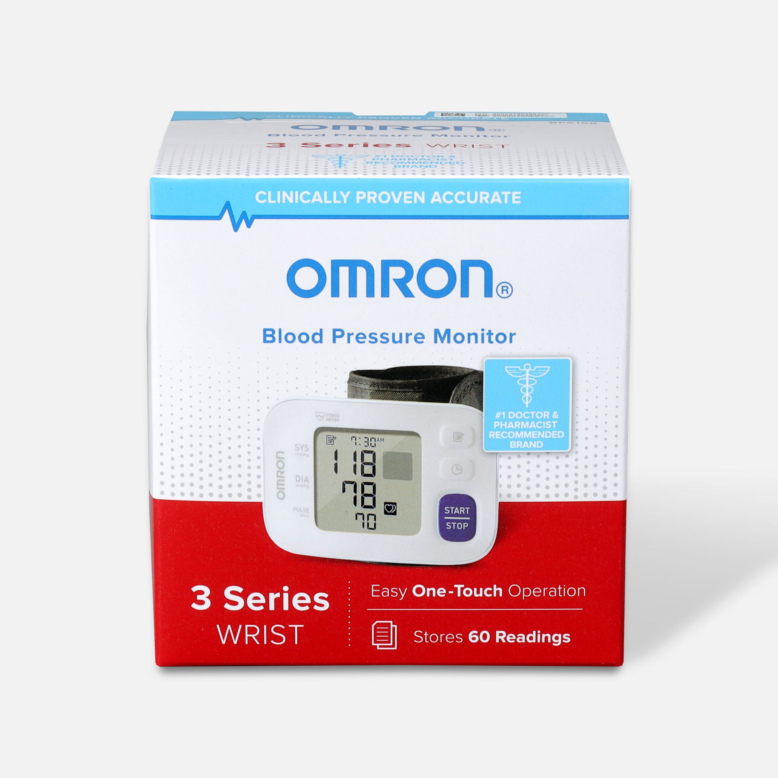 HSA Eligible OMRON 3 Series Wrist Blood Pressure Monitor (BP6100); 60