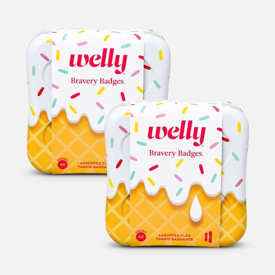 Welly Bravery Badges Ice Cream Assorted Flex Fabric Bandages - 48 ct. (2-Pack), , large image number 0