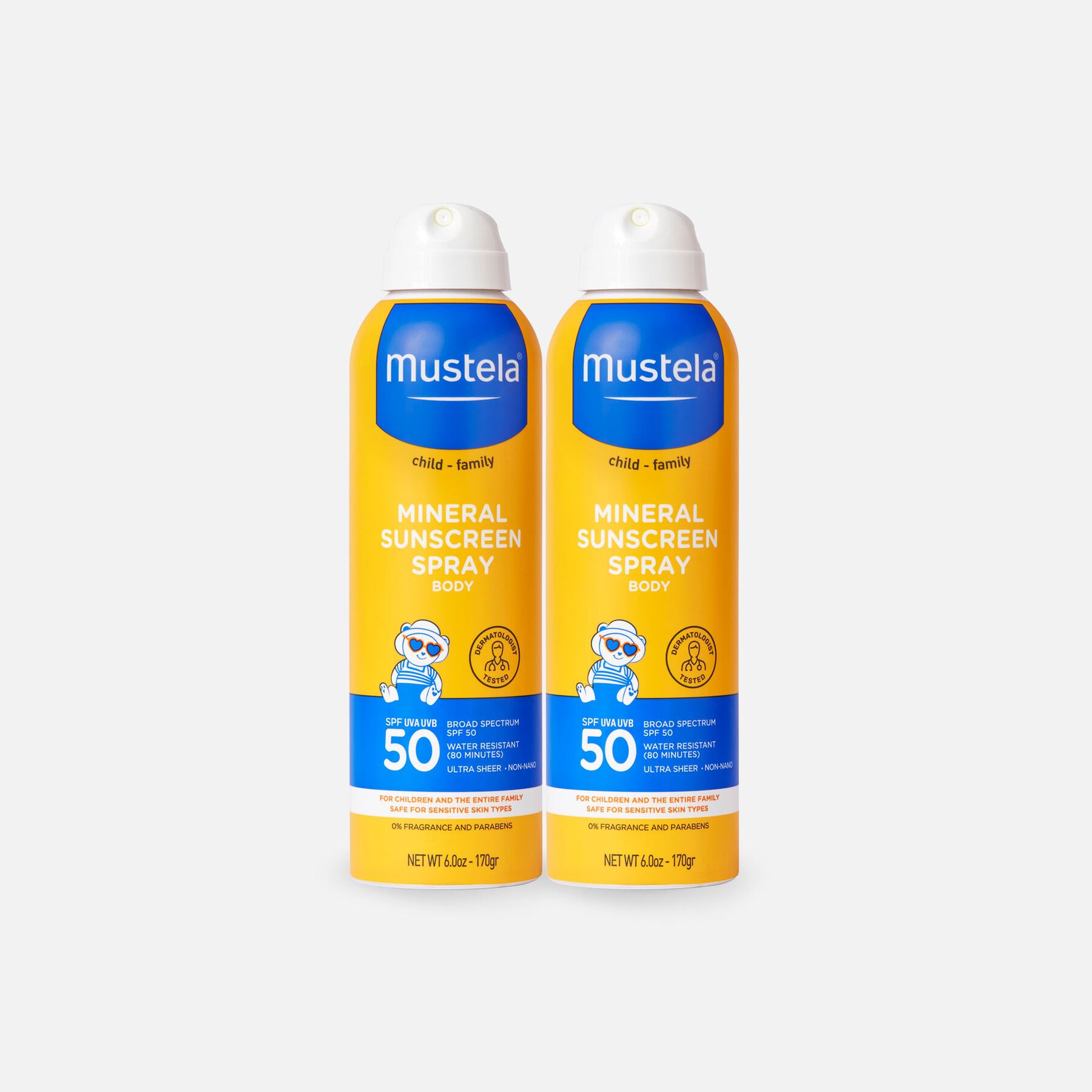 HSA Eligible Mustela Mineral Sunscreen Spray, SPF 50, 6 oz. (2Pack