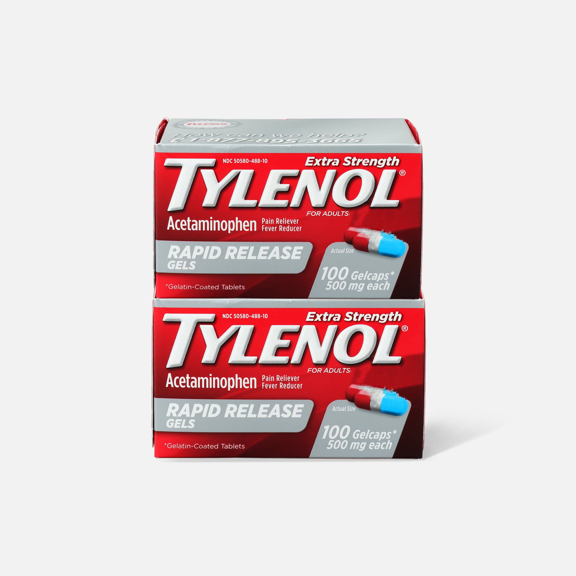 Tylenol Extra Strength Rapid Release Gels, 100 Ct. (2-Pack)