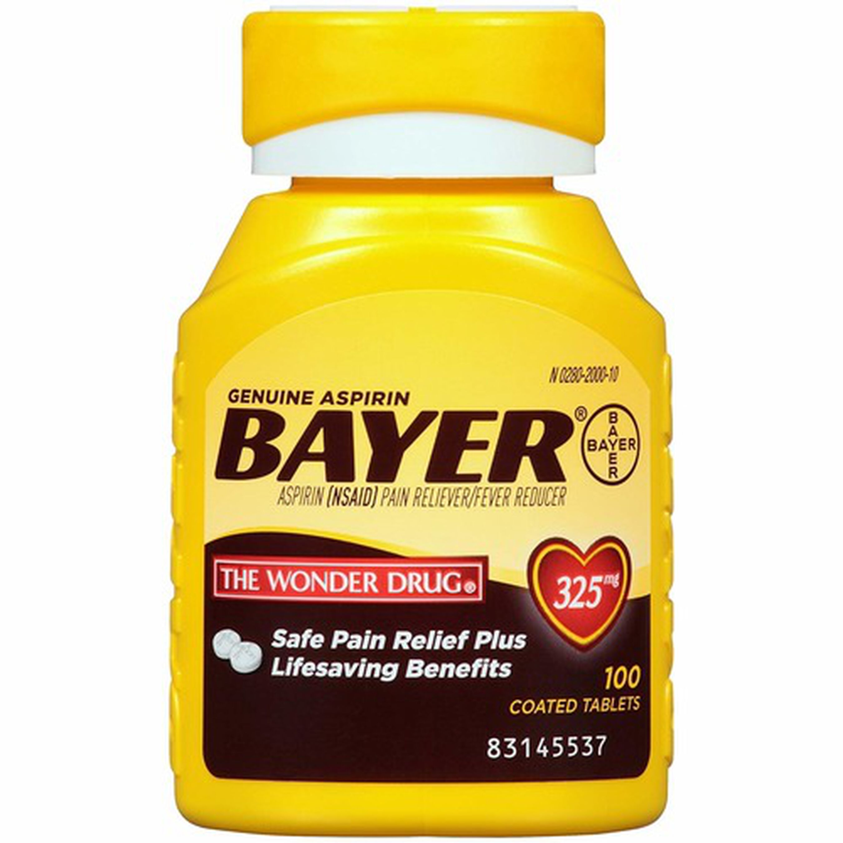 Genuine Bayer Aspirin, 325mg Tablets, 100 ea