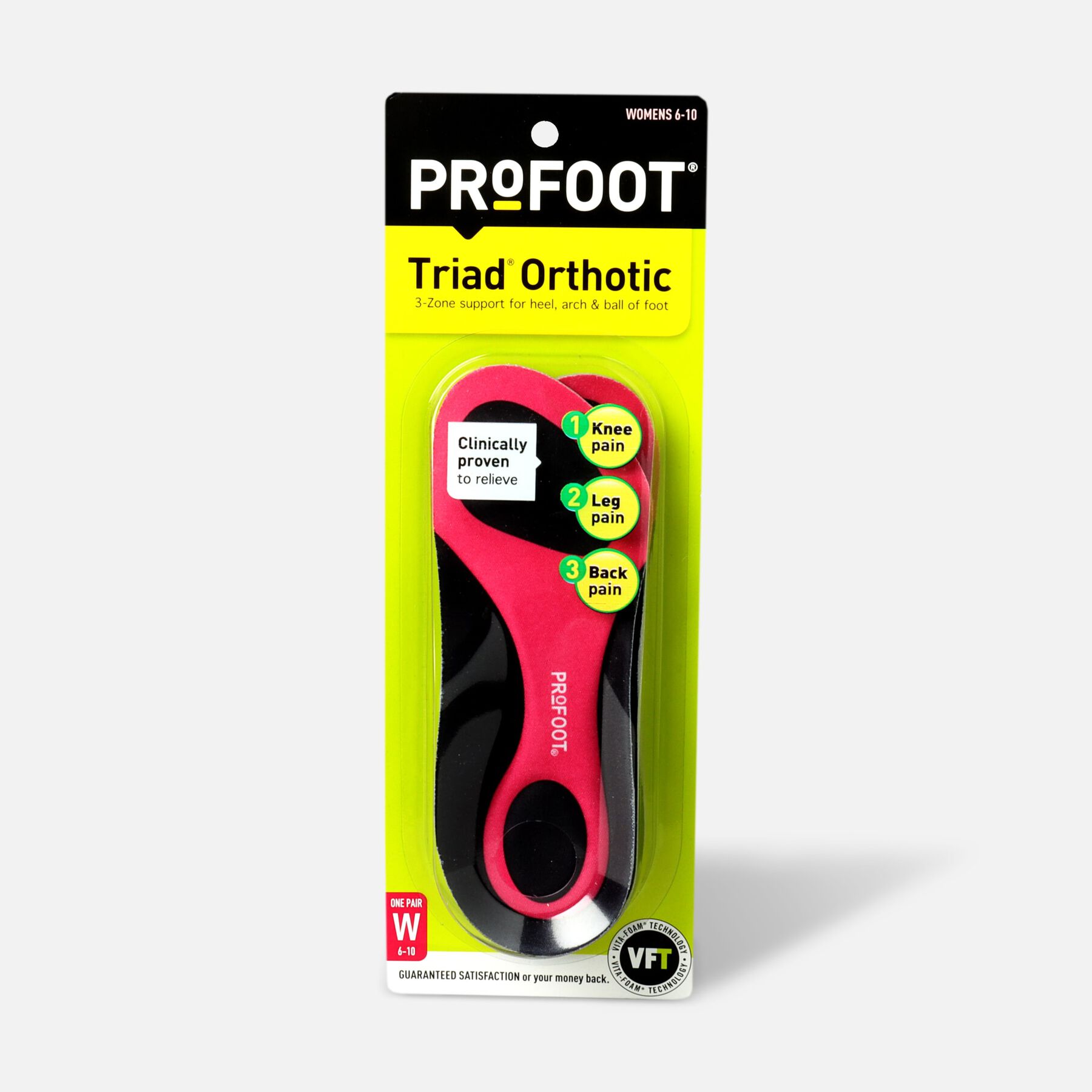 HSA Eligible Profoot Triad Orthotic Insoles for Women, 1 pair HSA