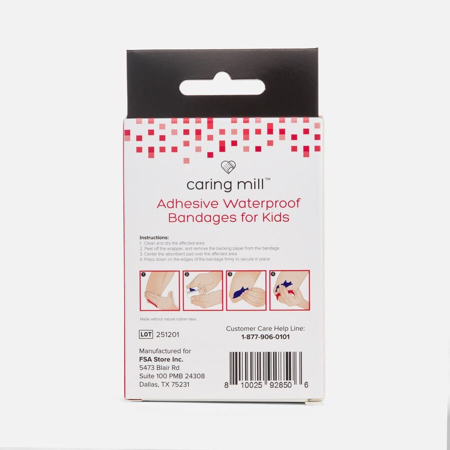 Caring Mill™ Adhesive Waterproof Bandages for Kids, Animal Shapes, 30 ct., , large image number 1